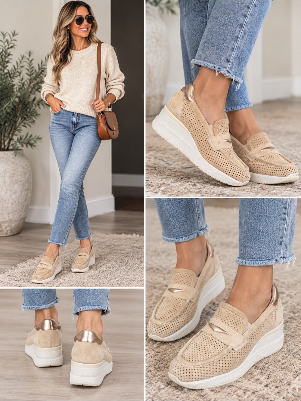 Softwaves Fenna Sneakers In Sand Suede Women's Size 6.5
